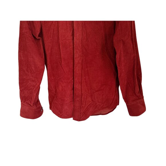 Suitsupply Shirt Mens Size Small Burgundy Corduroy Egyptian Cotton Slim Fit - Picture 7 of 9